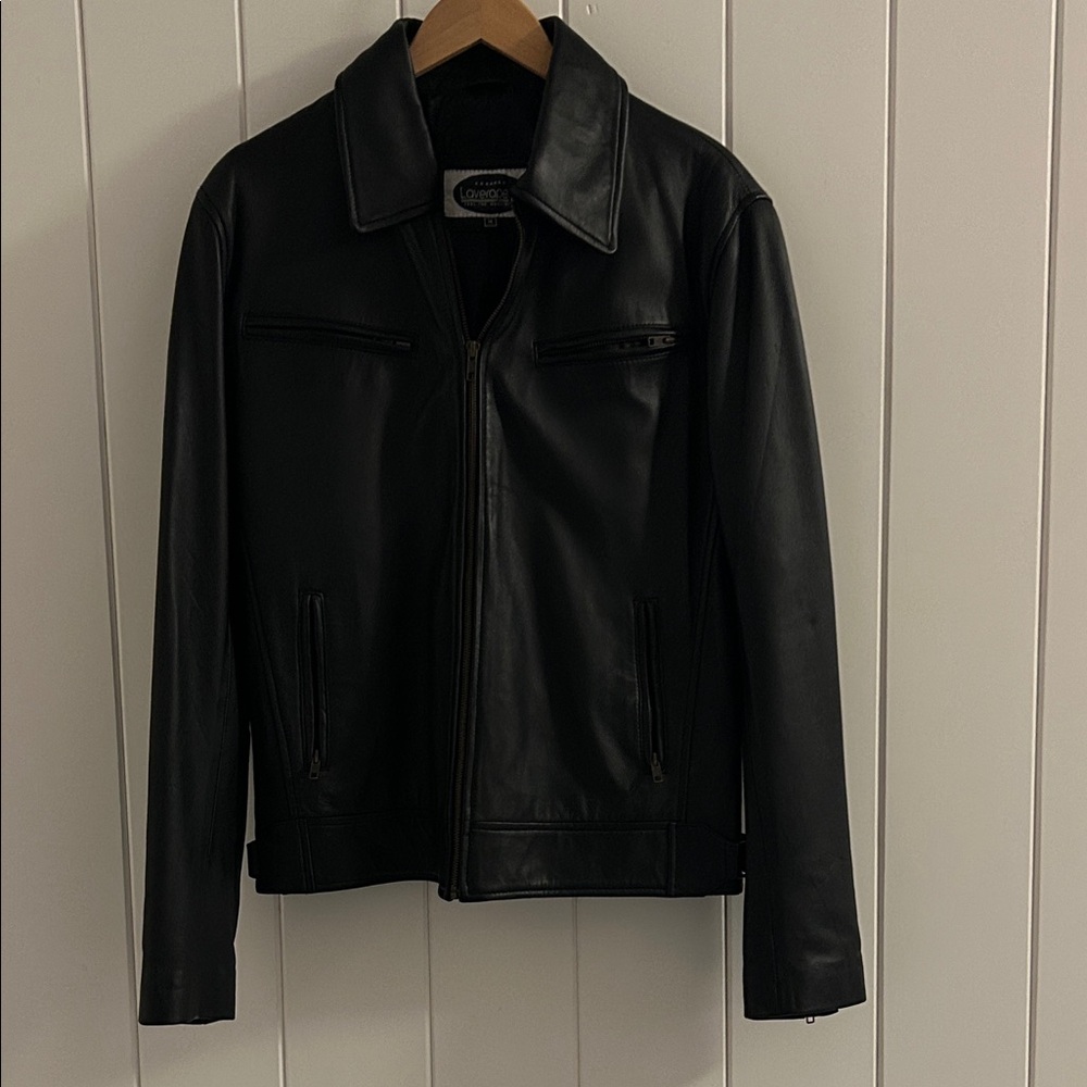 Classic Black Leather Jacket - Men’s Medium